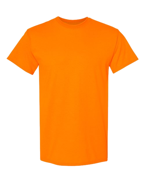 Custom printed safety orange hi-vis short sleeve t-shirt for construction crews
