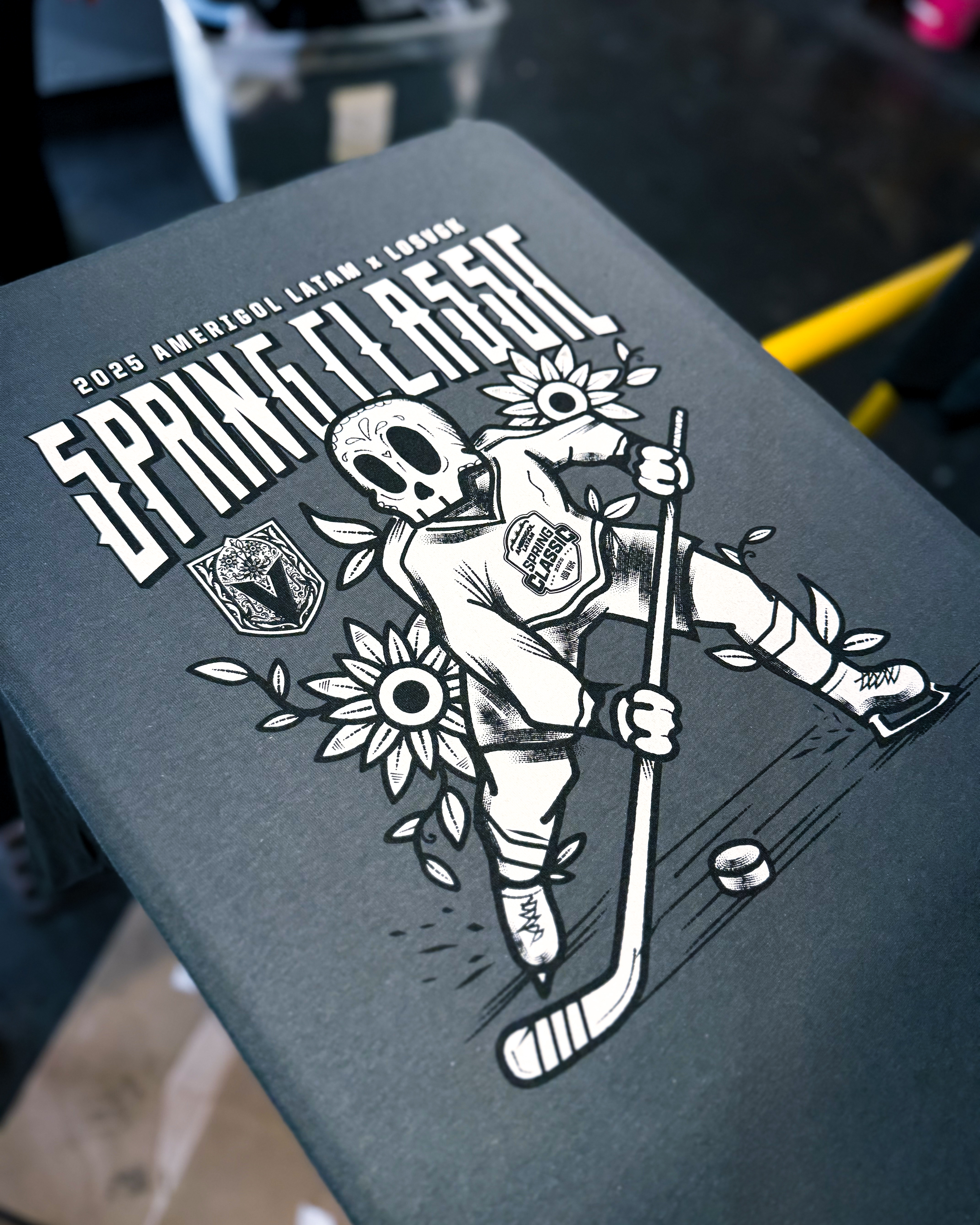 Las Vegas Spring Classic hockey artwork printed on a shirt