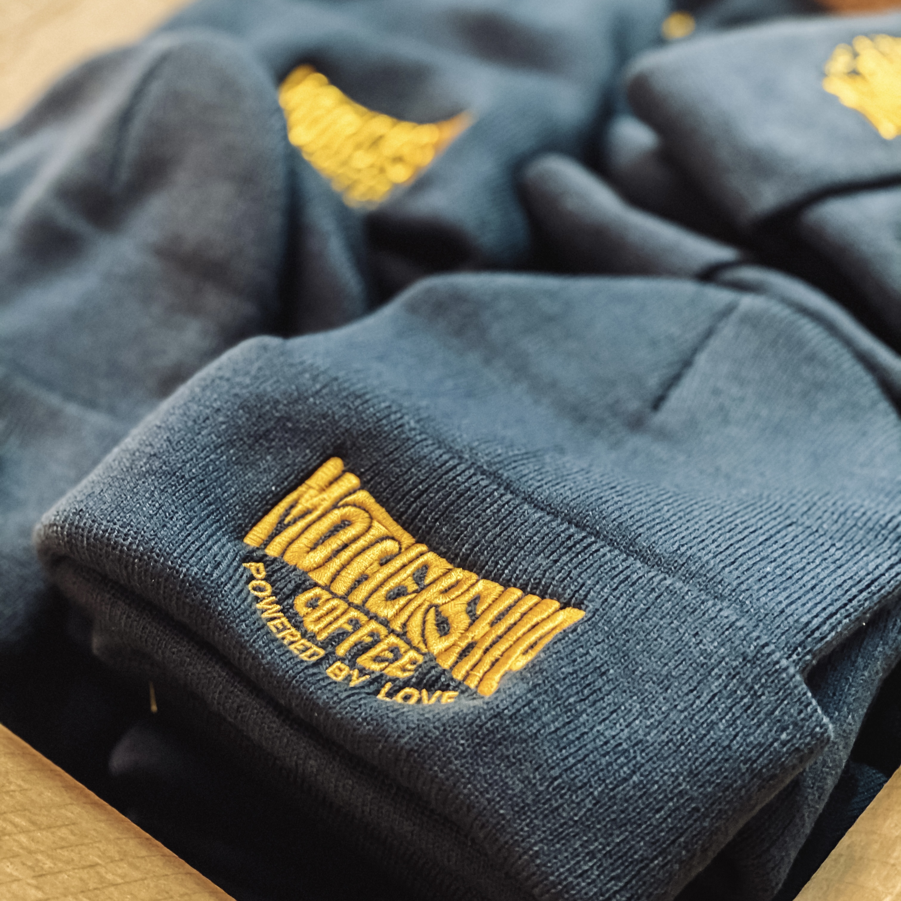 Mothership branded embroidered beanies