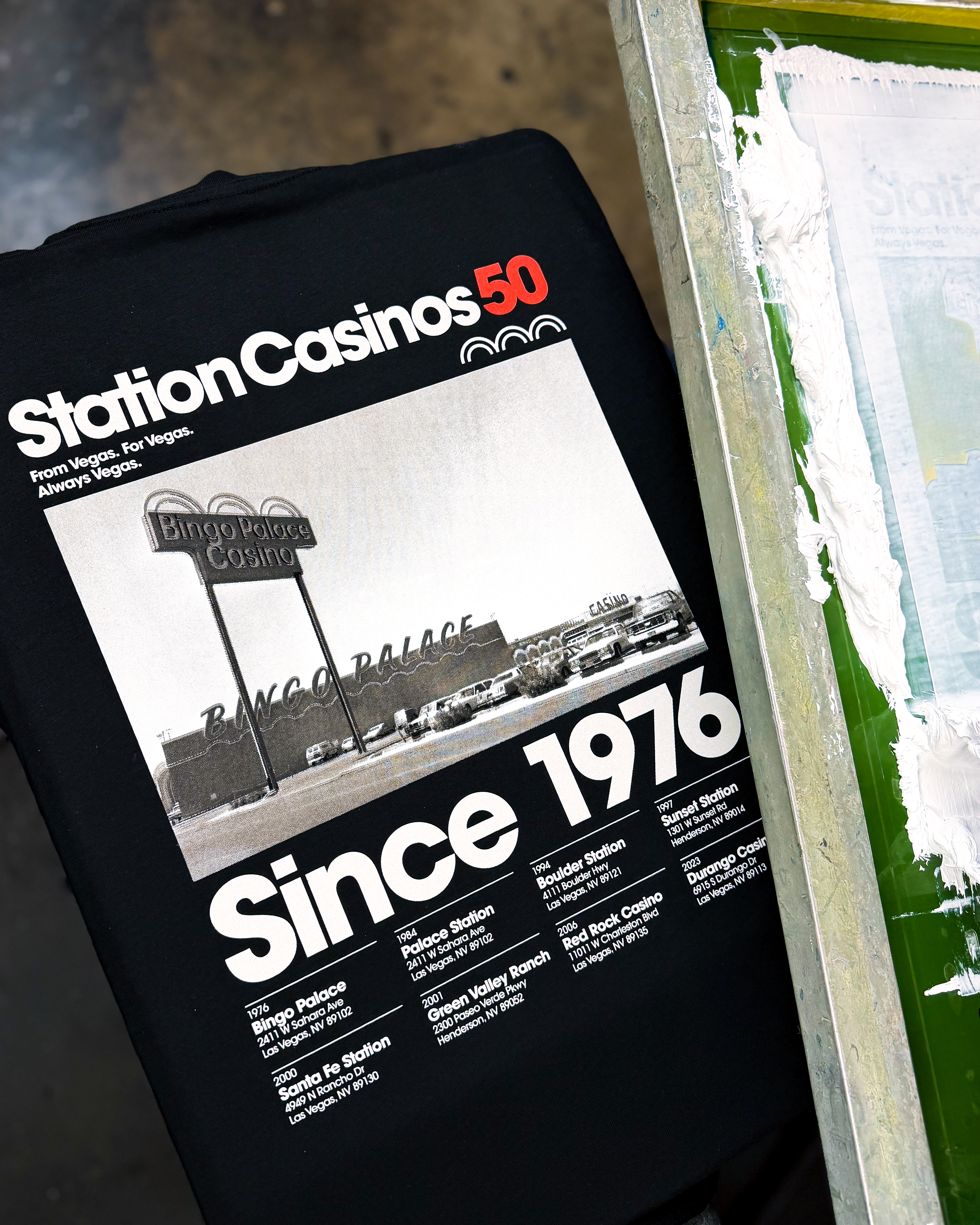 Station 50 custom printed black shirt
