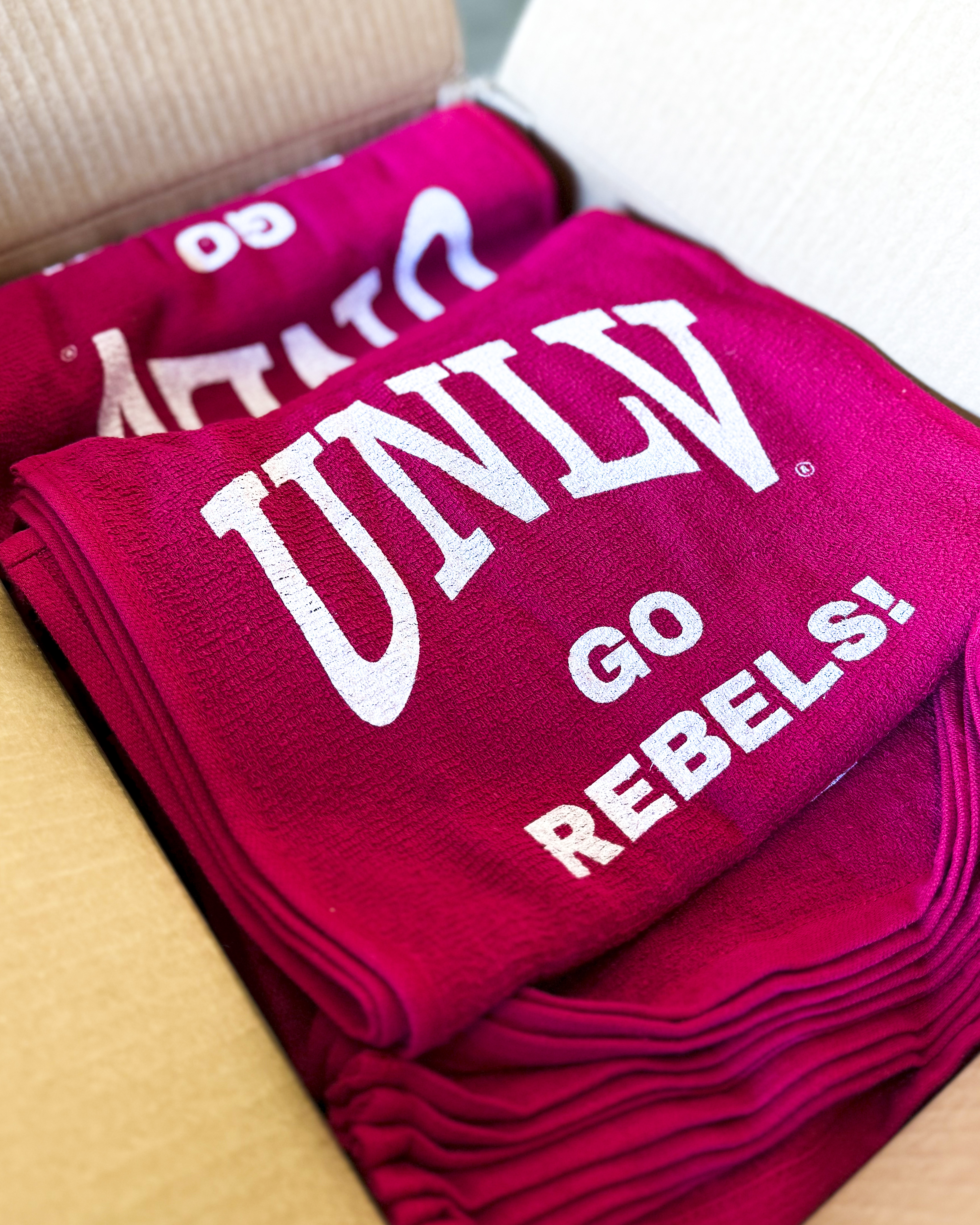 UNLV custom decorated towels
